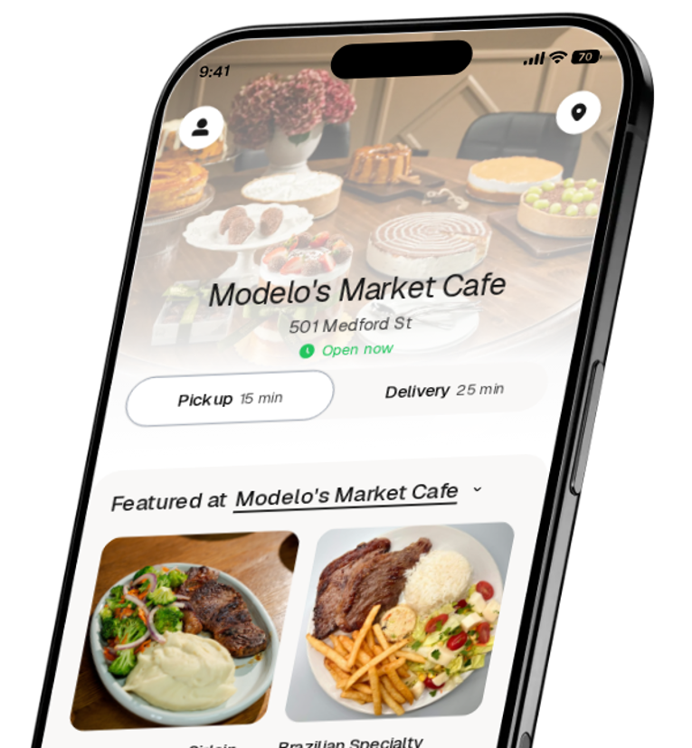 Modelo's Market Cafe app preview