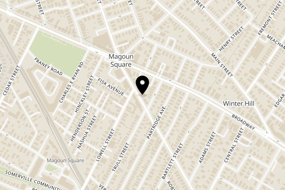 Map showing the location of Modelo's Market Cafe on 501 Medford St in Somerville